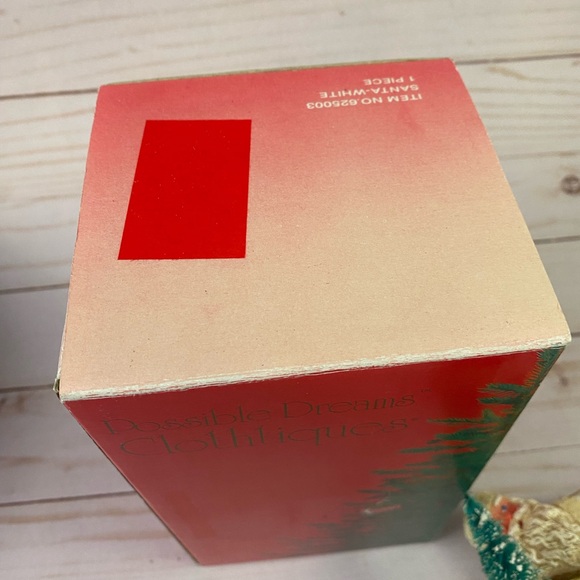 1992 Possible Dreams Clothtique Santa Ornament Holding Bottle Brush Tree W/BOX - Picture 7 of 11